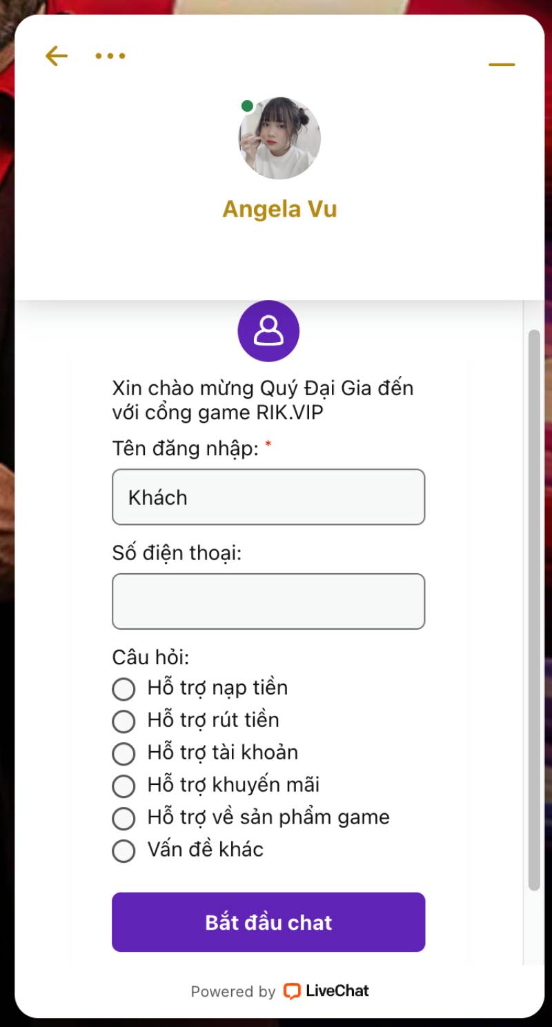 Live Chat Trên Website Rik.Vip